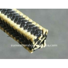 SUNWELL Emballage en PTFE Graphite avec Aramid Fiber Corners